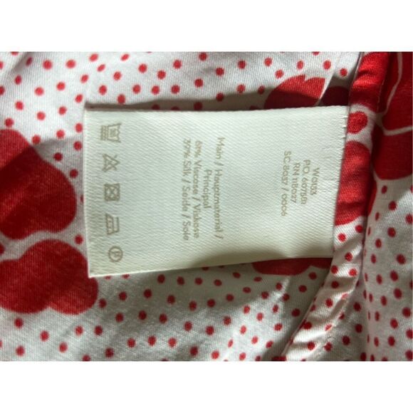 Boden woman’s 8 Amanda blouse silk blend white red floral tie neck career - Picture 6 of 7